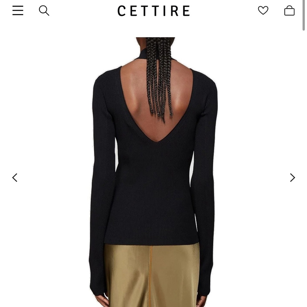 Helmut Lang black Ribbed V-Neck Top